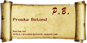 Proska Botond névjegykártya